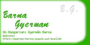 barna gyerman business card